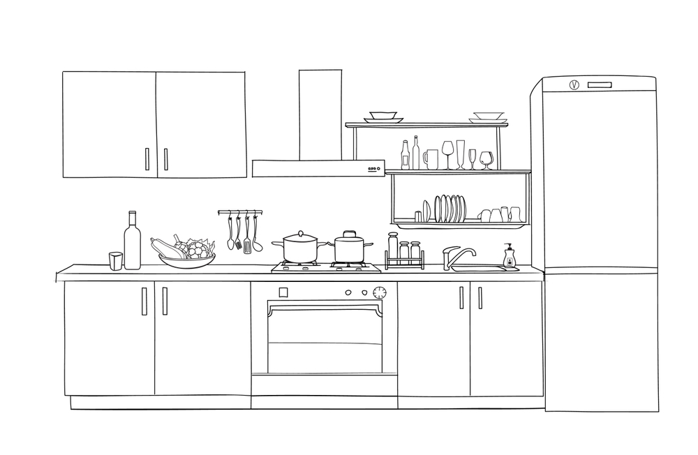 Straight Kitchen Design 1